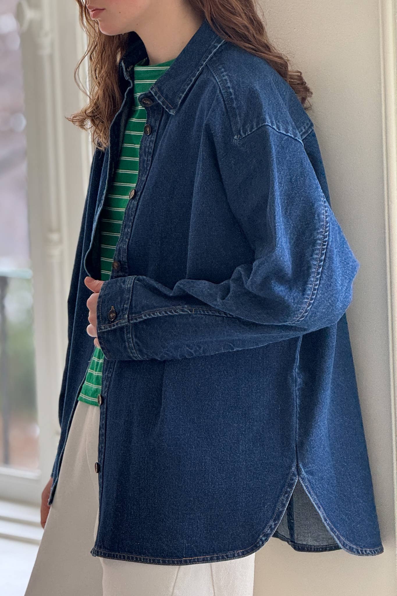 Owen Heavy Denim Shirt: DARK DENIM