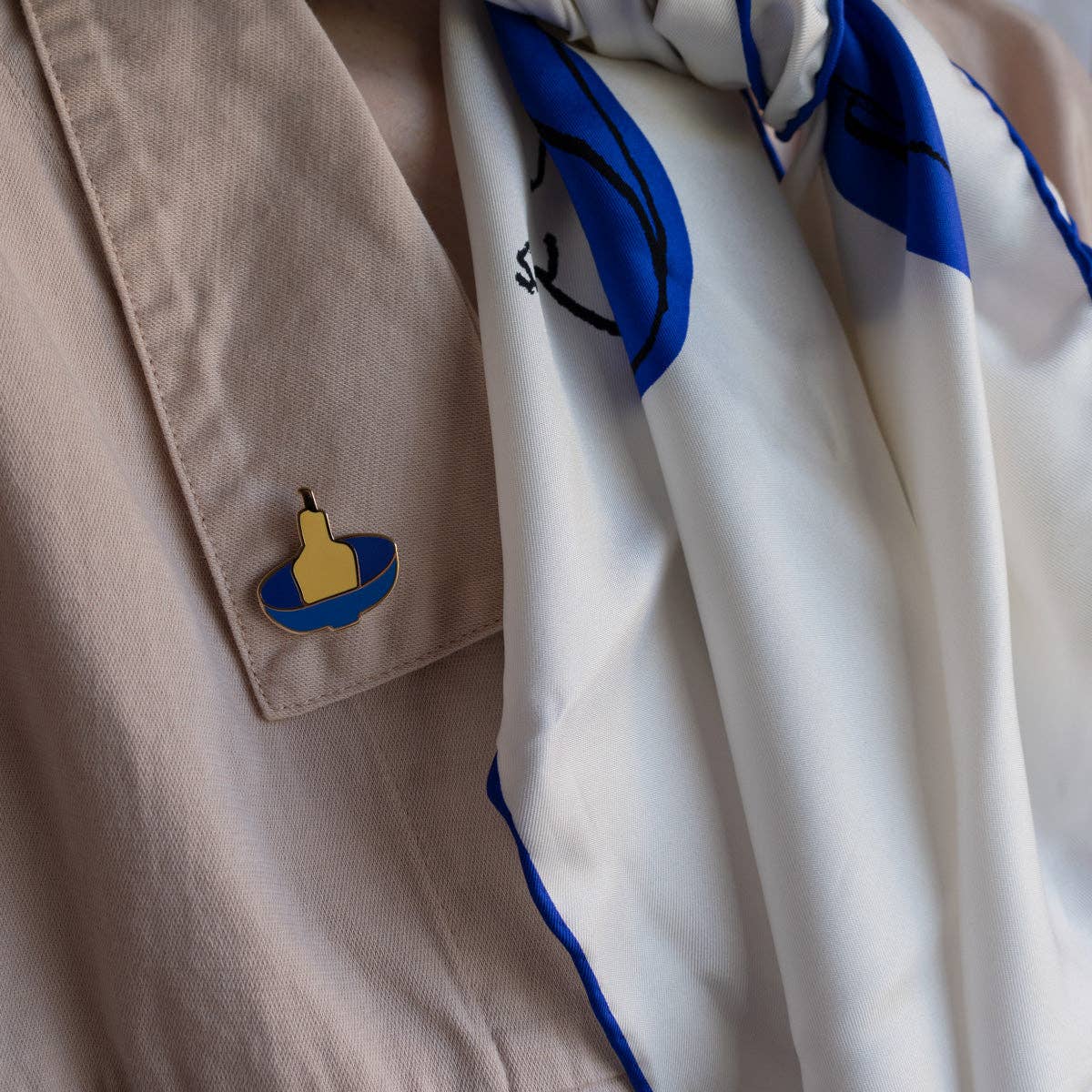 Still Life Pear Drawing 100% Silk Hand Printed Bandana Scarf