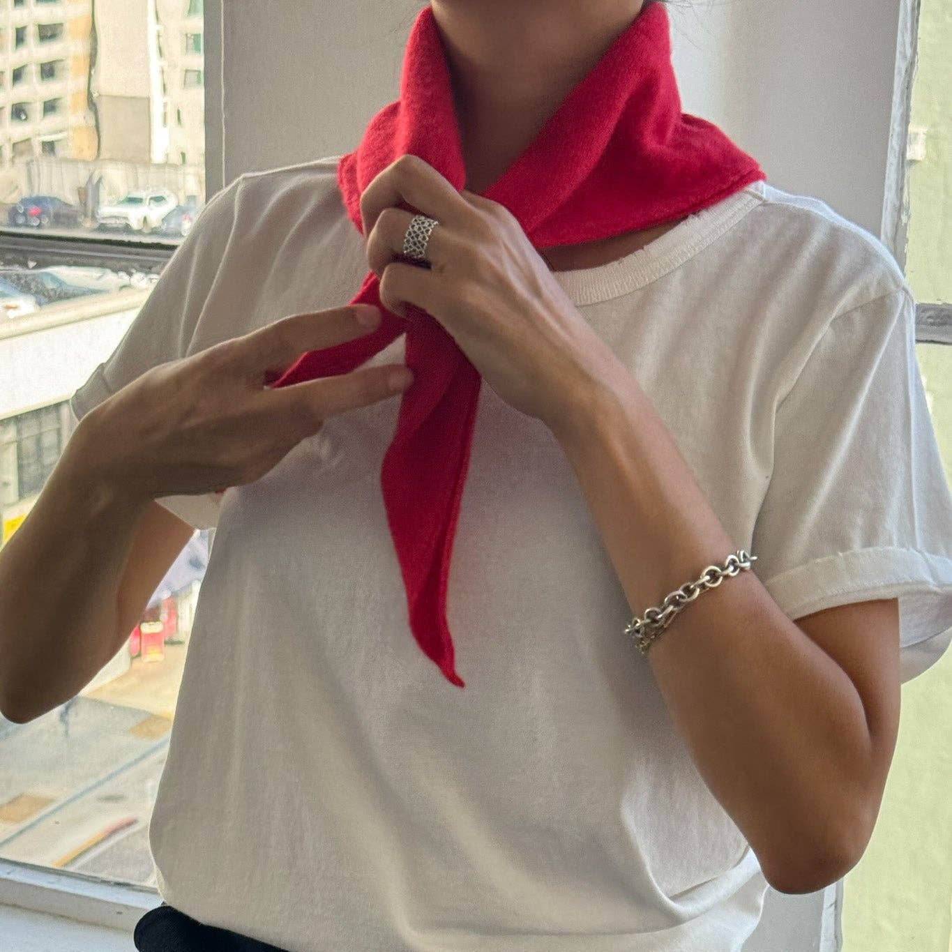 Cashmere Bandana: Red