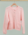 Round Neck Cardigan: Pastel Pink