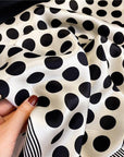 Black and White Polka Dots Silk Scarf