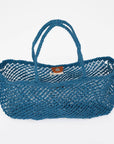 Amara Large Jute Shopper Bag-Navy: Navy