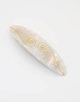 Spiral French Barrette Hair Clip in Iridescent White: Iridescent White