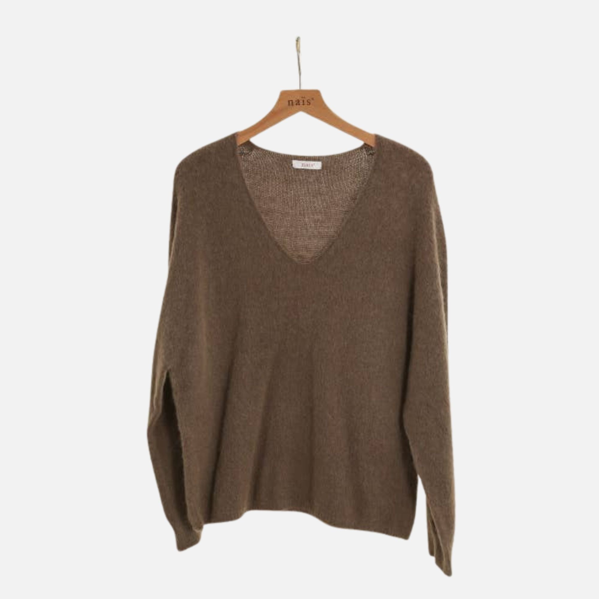 V-Neck Sweater: Chocolate