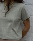 Florence Tee - Sage Pointelle