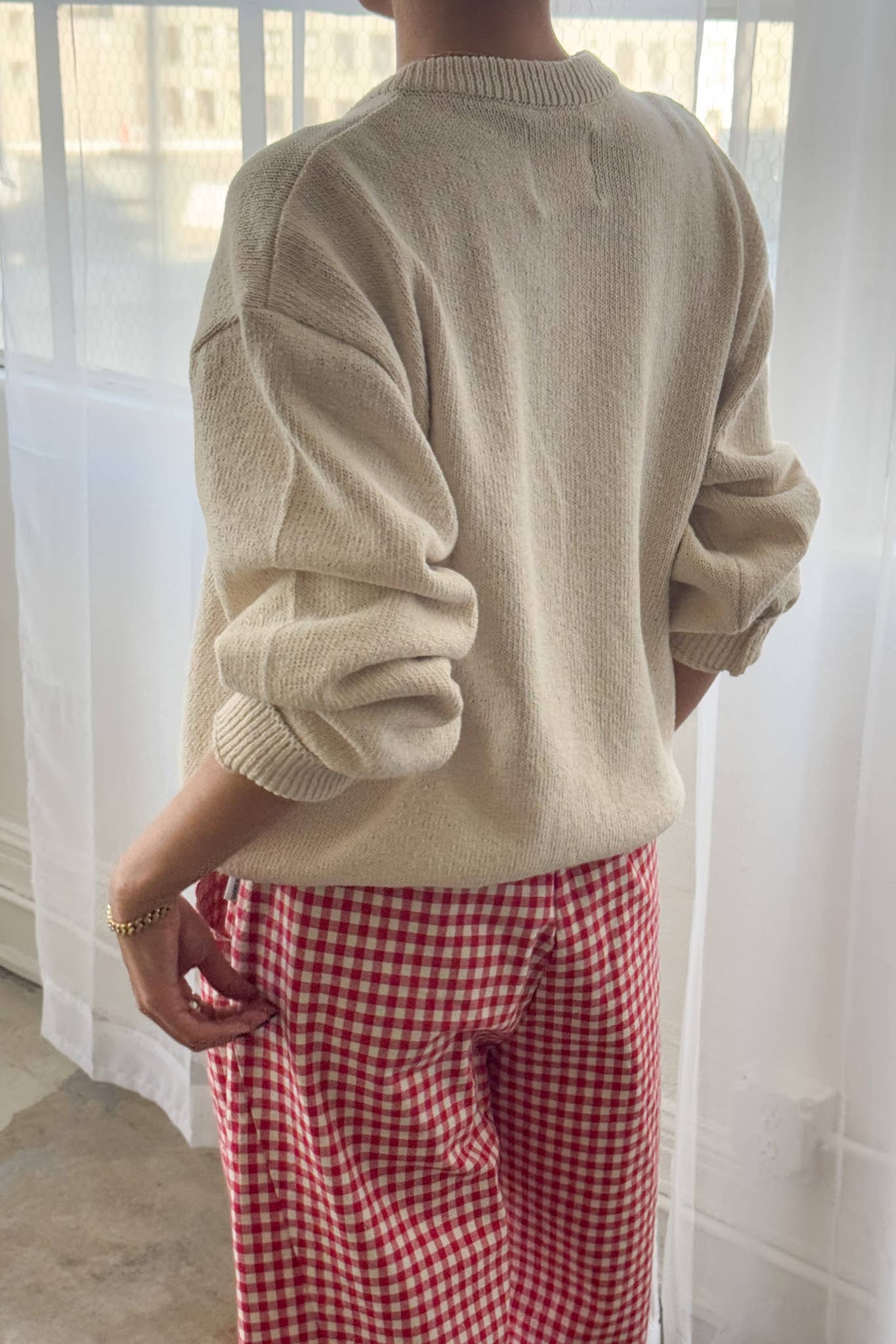 Gabby Cotton Sweater: Naturel