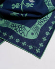 Lucky Jade Fish 100% Cotton Hand Printed Square Bandana