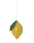 Spun Cotton Frosted Fruit Christmas Decoration, 6cm: Lemon