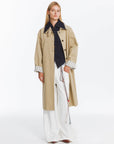 Macintosh Trench Coat with Striped Lining: Tan