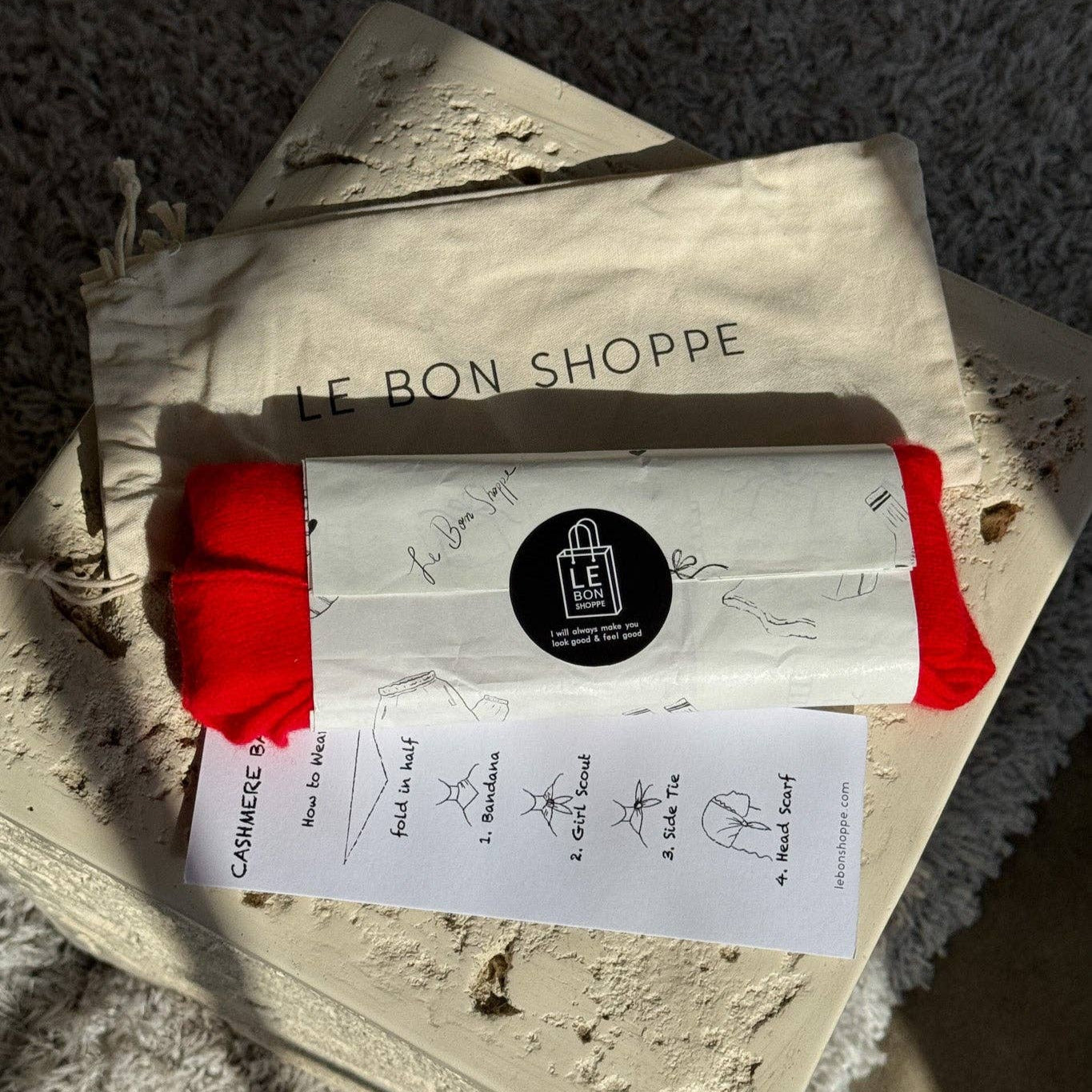 Cashmere Bandana: Red