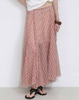 Asymmetrical Flowy Check Maxi Skirt