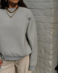 Izzy Sweatshirt - Waffle Cotton Soft Grey