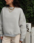 Izzy Sweatshirt - Waffle Cotton Soft Grey