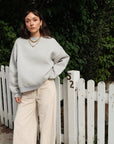 Izzy Sweatshirt - Waffle Cotton Soft Grey