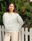 Izzy Sweatshirt - Waffle Cotton White