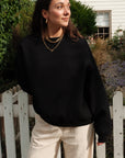 Izzy Sweatshirt - Waffle Cotton Black