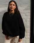 Izzy Sweatshirt - Waffle Cotton Black