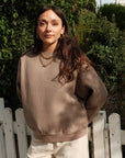 Izzy Sweatshirt Waffle Cotton Taupe