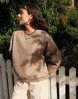 Izzy Sweatshirt Waffle Cotton Taupe