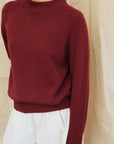 Maeve Funnel Neck Knit - Burgundy