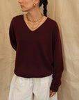 Maeve V-Neck Knit - Burgundy