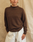 Maeve Funnel Neck Knit - Chocolate