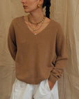Maeve V-Neck Knit - Tan