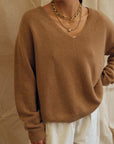 Maeve V-Neck Knit - Tan