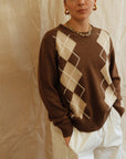 Argyle Jumper - Brown