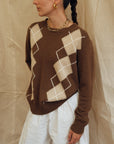 Argyle Jumper - Brown