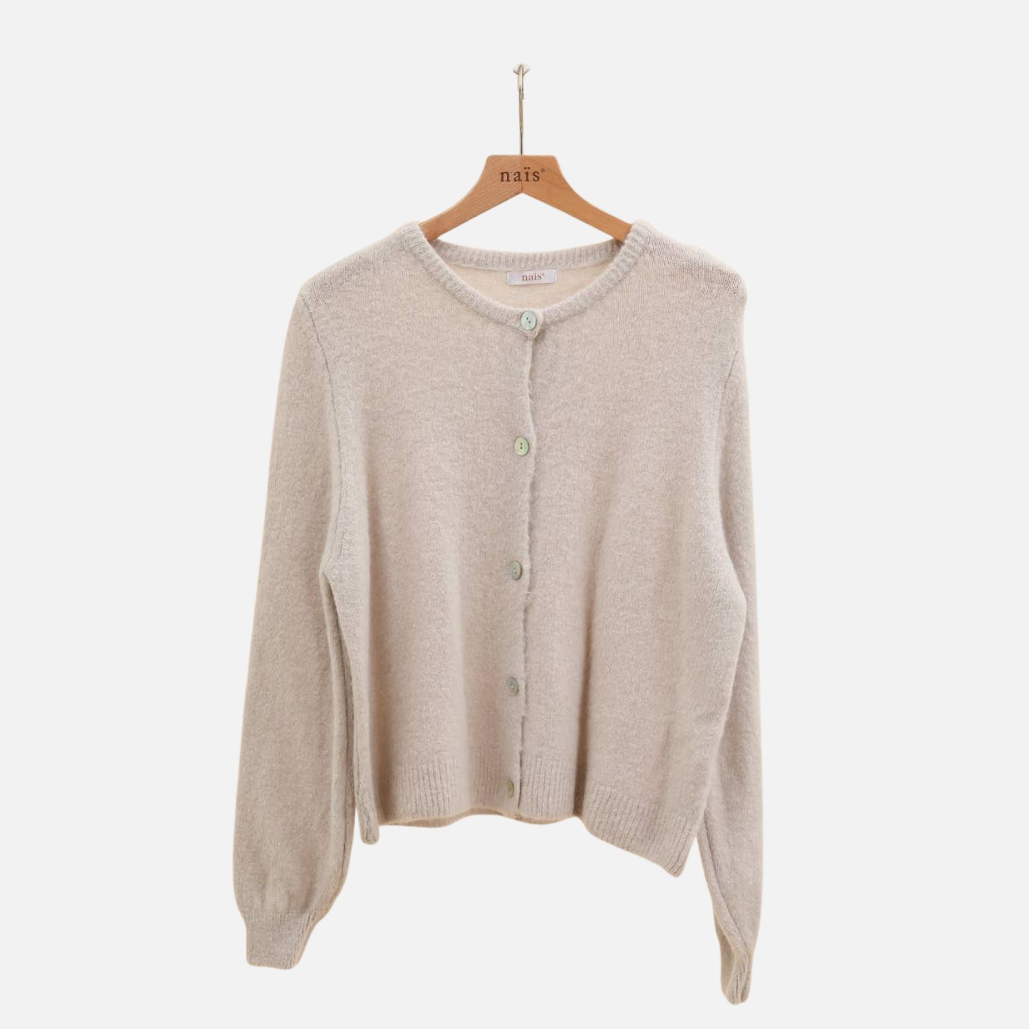 Super Fine Alpaca Cardigan: Beige