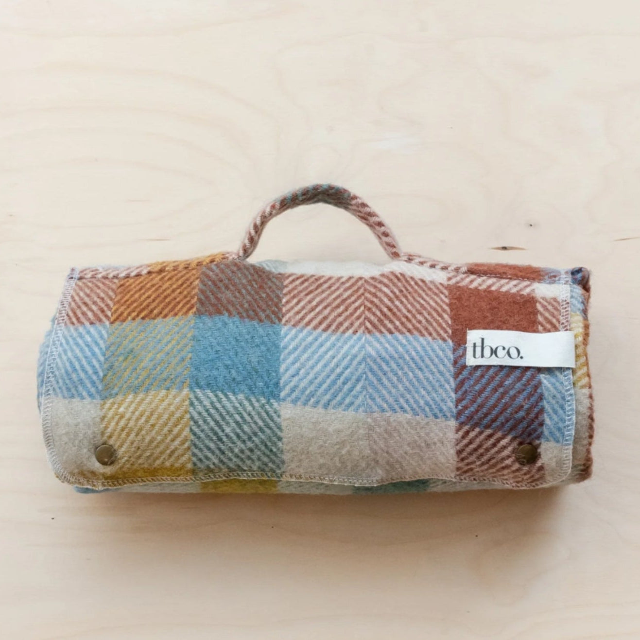 Recycled Wool Rainbow Herringbone Picnic Blanket