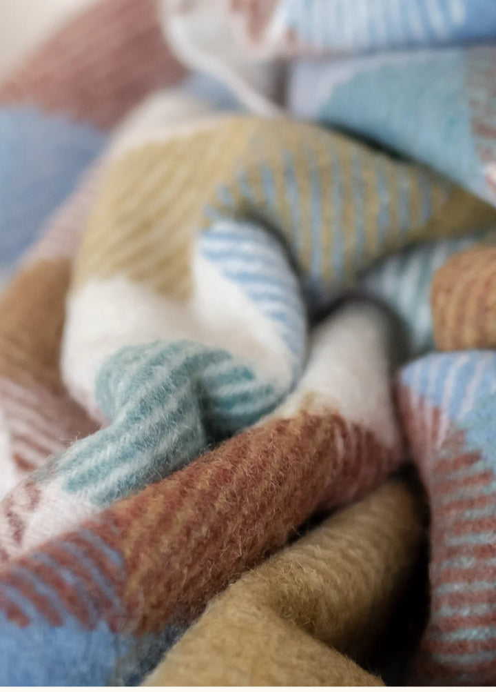 Recycled Wool Rainbow Herringbone Picnic Blanket
