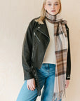 Lambswool Oversized Stewart Natural Dress Tartan Scarf
