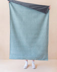 Recycled Wool Sage Herringbone Picnic Blanket