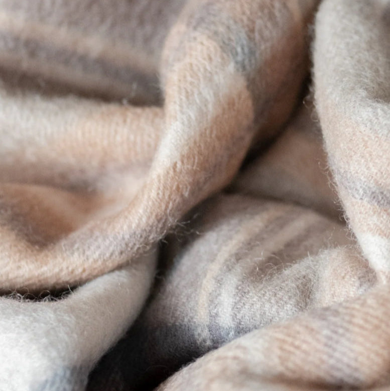 Lambswool Oversized Stewart Natural Dress Tartan Scarf