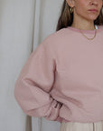 Izzy Waffle Sweatshirt Dusky Pink