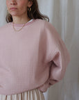 Izzy Waffle Sweatshirt Dusky Pink