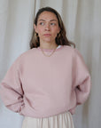 Izzy Waffle Sweatshirt Dusky Pink