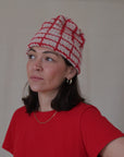 RED GRID BEANIE