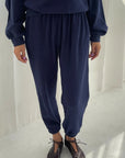 Pointelle Serene Jogger: Navy