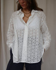 Theo Shirt White Embroidery