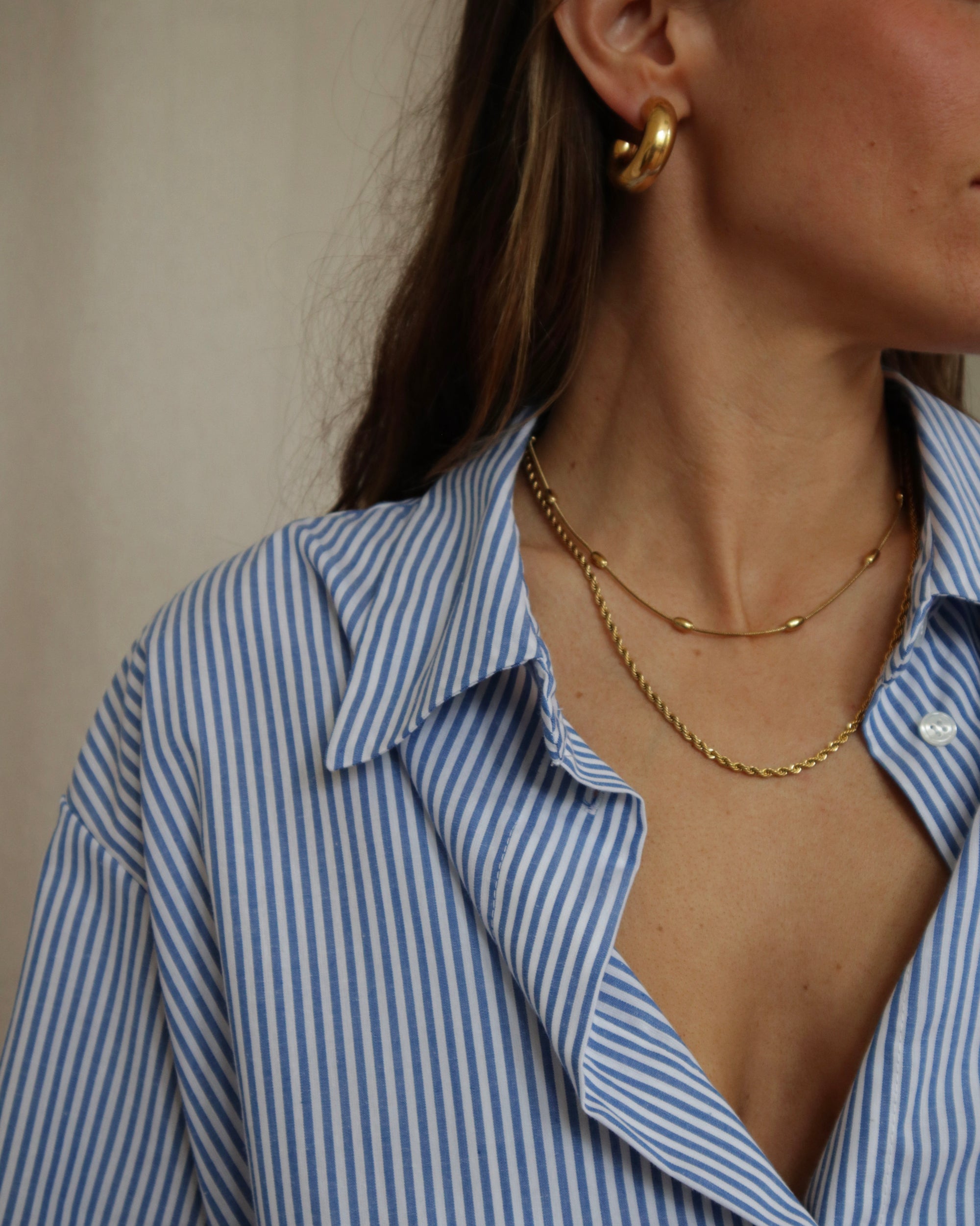 Theo Shirt Blue/White stripe