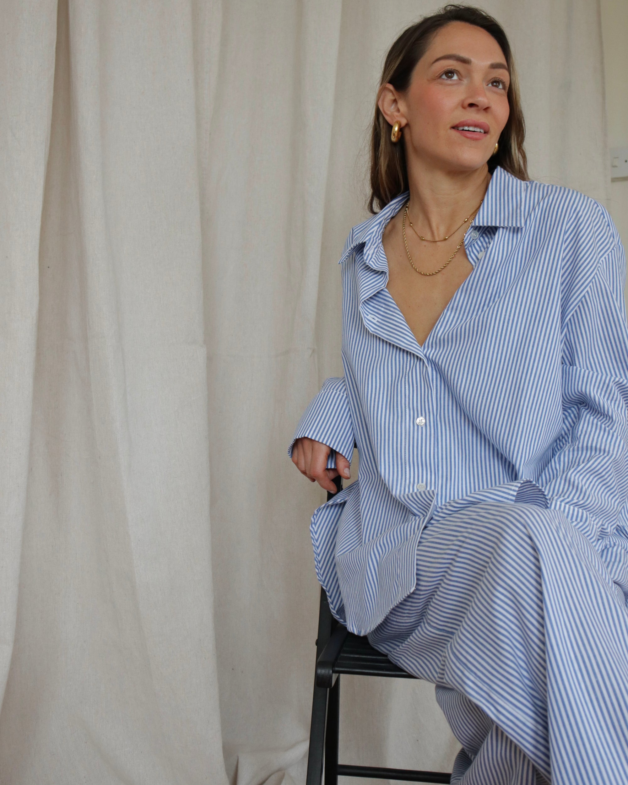 Theo Shirt Blue/White stripe