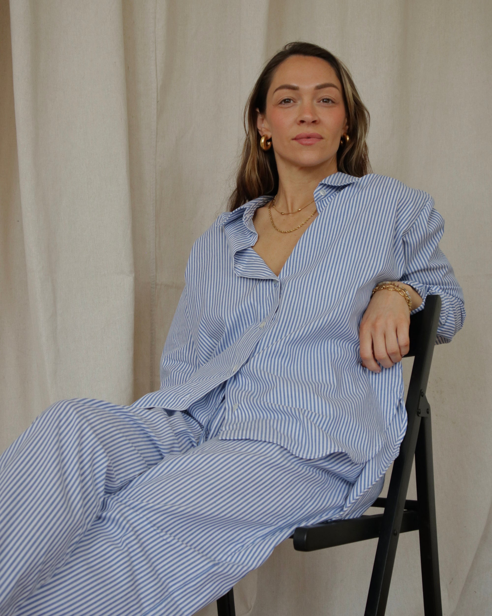 Theo Shirt Blue/White stripe