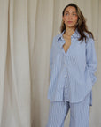 Theo Shirt Blue/White stripe