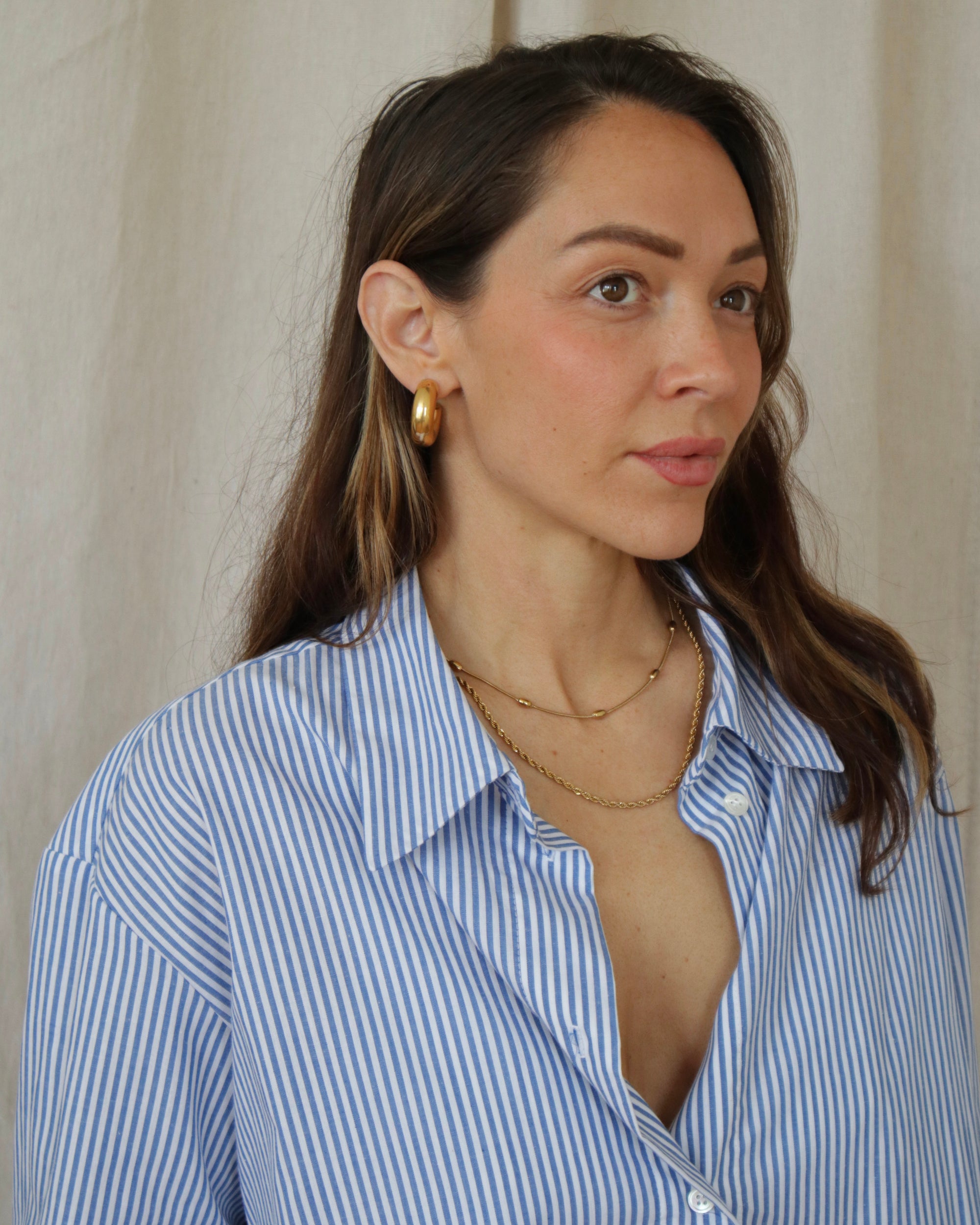 Theo Shirt Blue/White stripe
