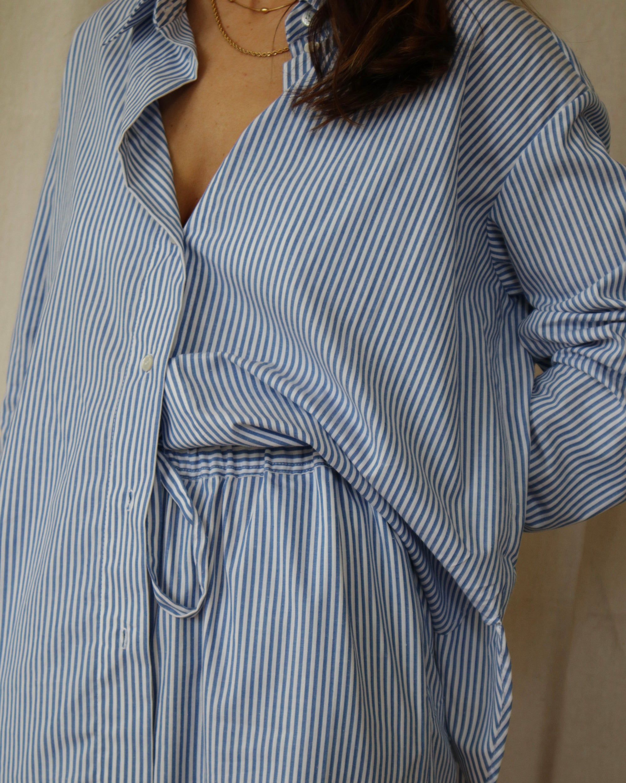 Theo Shirt Blue/White stripe