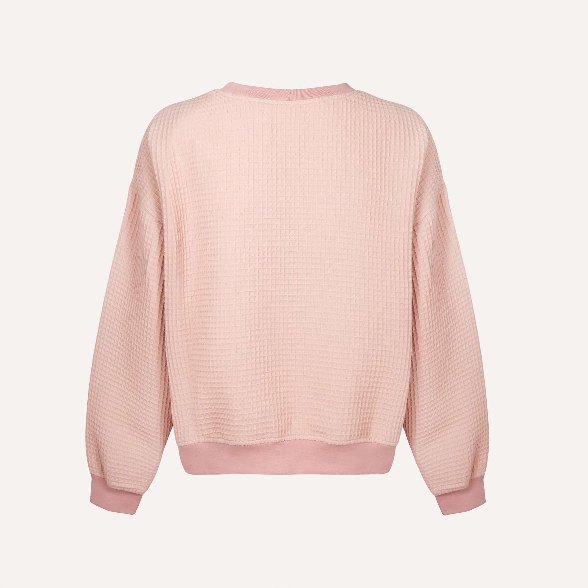 Izzy Waffle Sweatshirt Dusky Pink