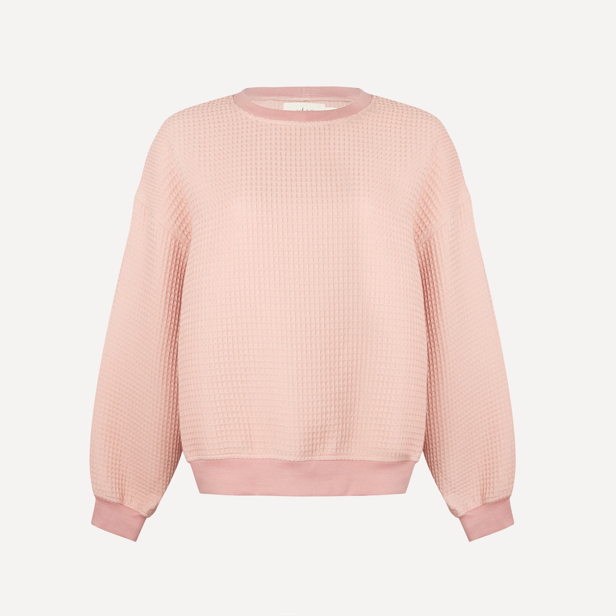 Izzy Waffle Sweatshirt Dusky Pink